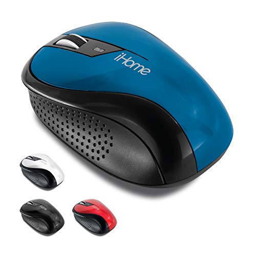 iHome Ergonomic Wireless Desktop Mouse with Scroll Wheel and 2 Buttons