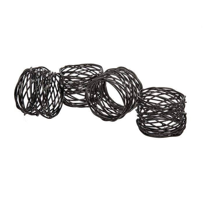 Godinger Black Nest Napkin Rings, Set of 4
