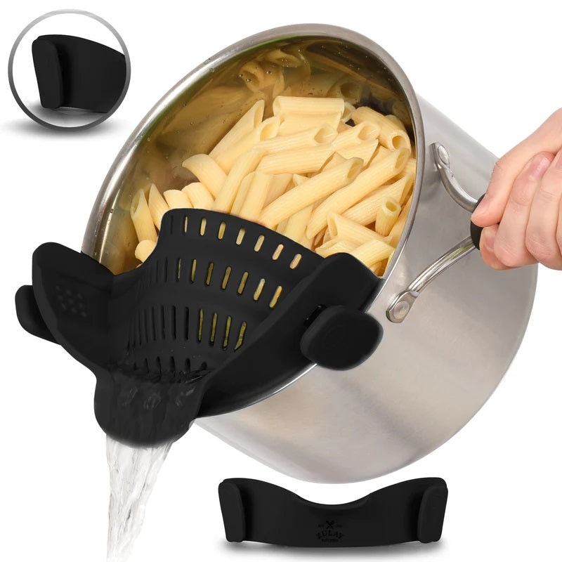 Zulay Silicone Pot Strainer with Clips - Assorted Colors