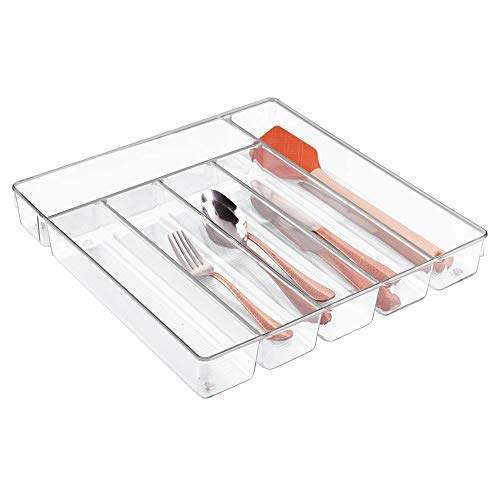 iDesign Linus BPA-Free Plastic Divided Drawer Organizer Tray
