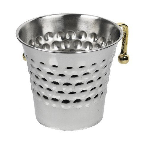 A&M Judaica 56869 Washing Cup, Stainless Steel with Dotted Brass Short Handles