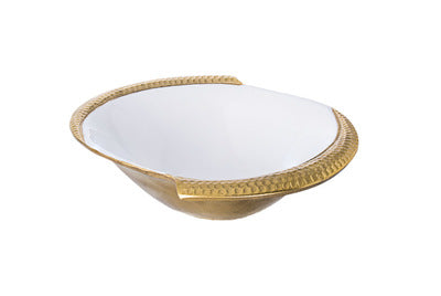Classic Touch WEB06G Medium Gold Enamel Bowl