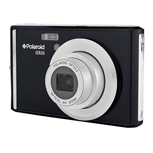 Polaroid iE826 Digital Camera 18 Megapixel, 8x Optical Zoom, 2.4 Inch Rear Display, Rechargeable Battery (Black)