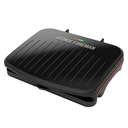 George Foreman 5-Serving Classic Plate Electric Indoor Grill and Panini Press, Black
