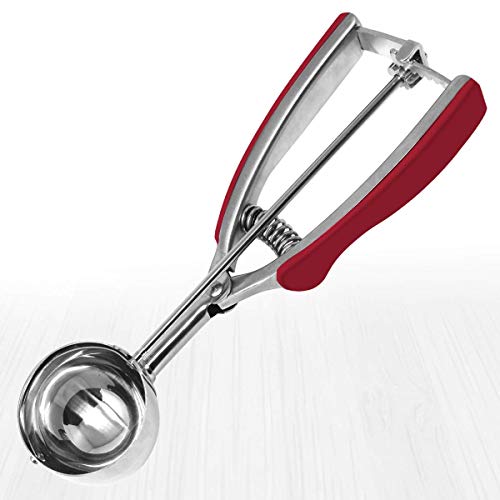 Millvado Stainless Steel Large 2.5 Ice Cream and Cookie Scoop, Red
