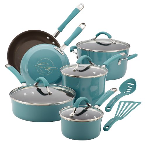 Rachael Ray Cucina 12 Piece Hard Porcelain Enamel Nonstick Cookware Set - Assorted Colors