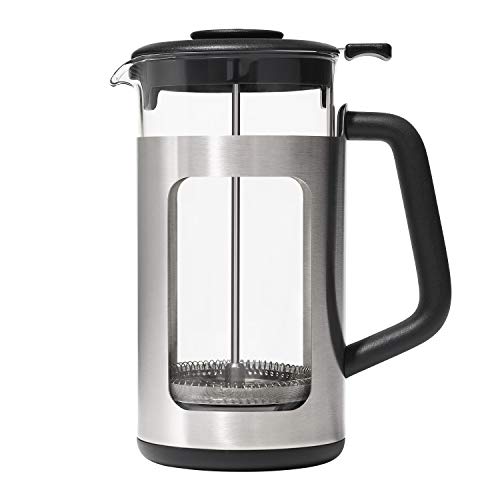OXO Brew French Press with GroundsLifter, 8 Cup, Steel