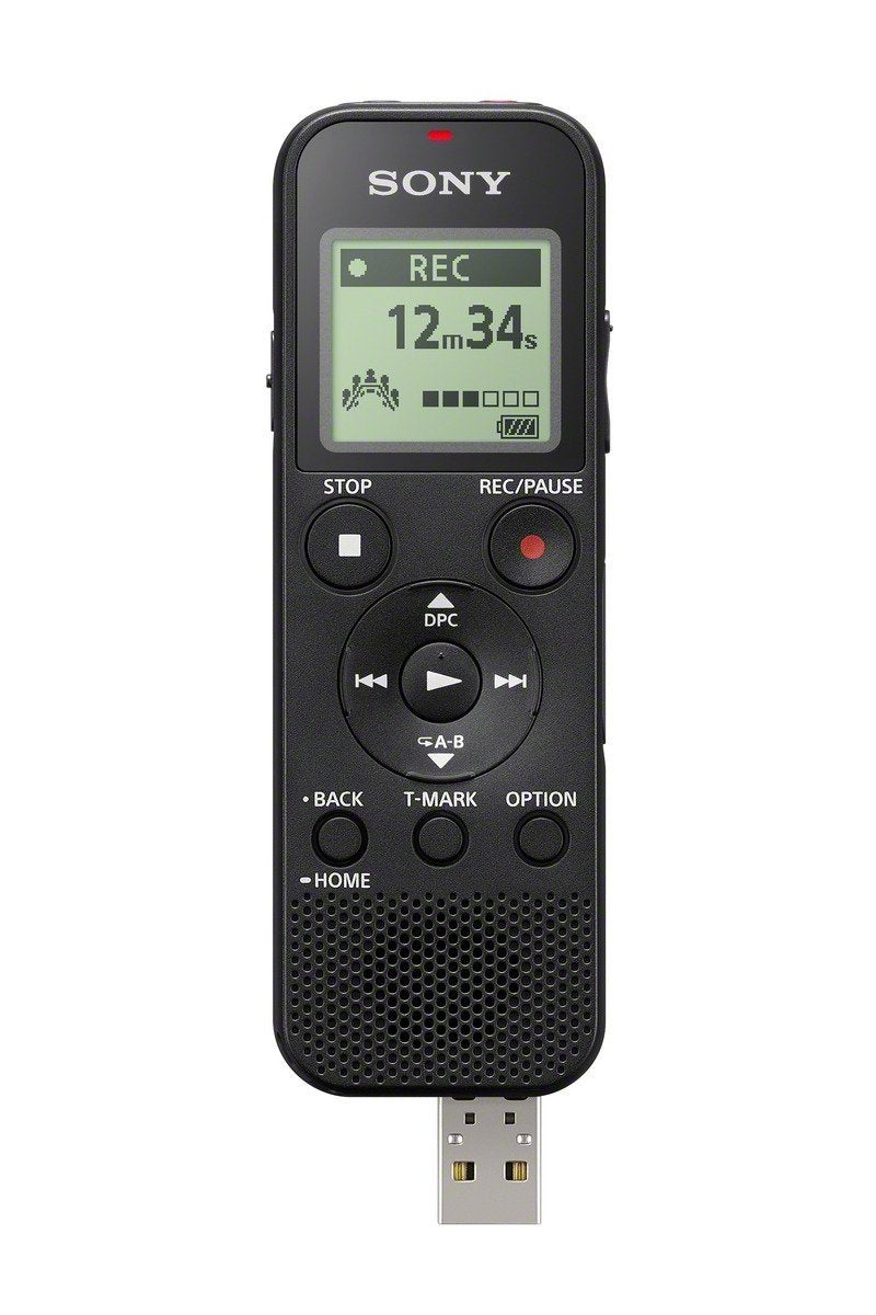 Sony ICDPX370 4GB Mono Digital Voice Recorder with Built-in USB, Black (2 AAA batteries required - included)