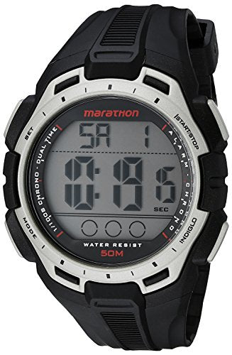 Marathon by Timex Men's TW5K94600 Digital Full-Size Black/Silver-Tone Resin Strap Watch