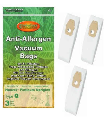 Envirocare Hoover Style Q AH10000 Platinum Collection UH30010COM Allergen Filtration Vacuum Bags, 3 Pack VACBAG TYPEQ