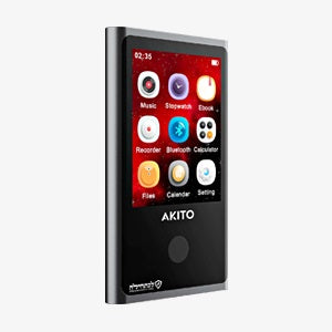 Akito 16GB Kosher MP3 Player with Wireless Earbuds, Black
