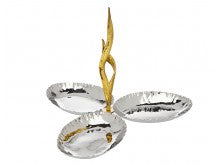 Godinger Crumpled Leaf 3 Section Nut Dish