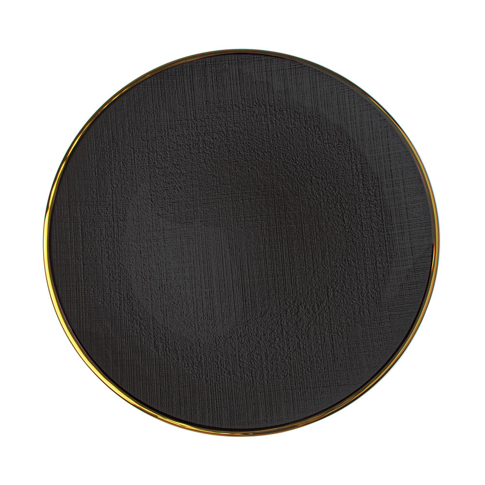Vikko Decor Willow Gold Rimmed Glass Chargers, 13'' - Assorted Colors