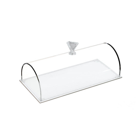 Brilliant Acrylic Rectangle Cake Tray with Dome