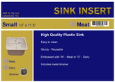 Embossed Sink Insert - Assorted Sizes for Meat and Dairy