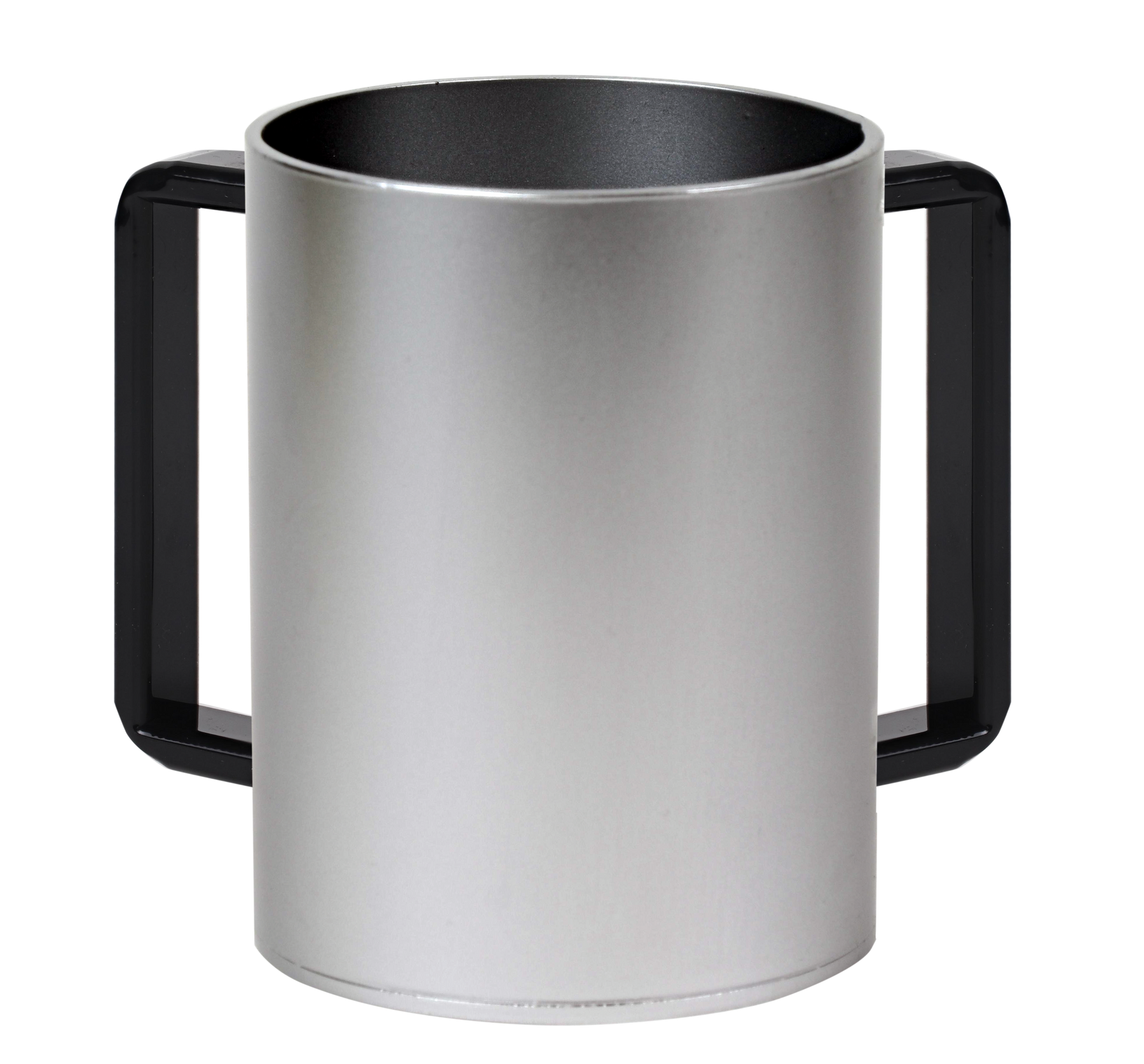 A&M Acrylic Washing Cup Silver Black Handles 5"