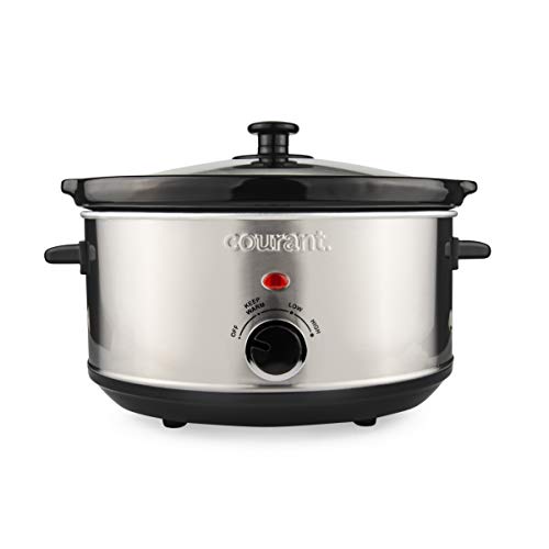 Courant 3.5 Quart Oval Slow Cooker, Stainless Steel