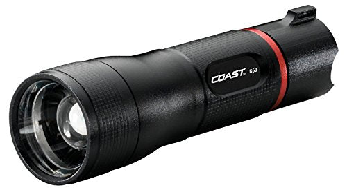 Coast G50 Focus Beam LED Flashlight Black, 355 Lumen, IPX4, (3 AAA) Batteries Included