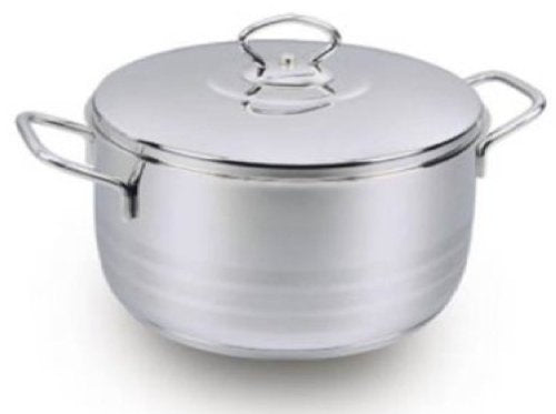 Korkmaz Mega Stockpot with Lid, 18/10 SS, High Polish, 10Qt
