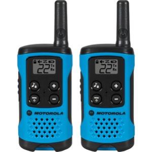 Motorola T100 16 Miles 22 Channel Talkabout 2 Two Way Walkie Talkie Radio Radio, Blue - 2 Pack - Requires 3 x AAA Batteries WALKTALK
