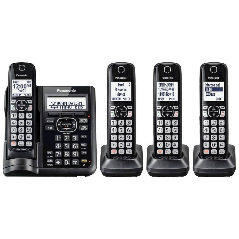 Panasonic KXTGF544B Cordless Telephone, 4 Handset (Expandable up to 6)
