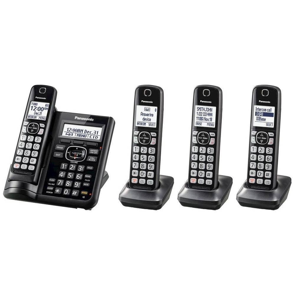 Panasonic KXTGF544B Cordless Telephone, 4 Handset (Expandable up to 6)