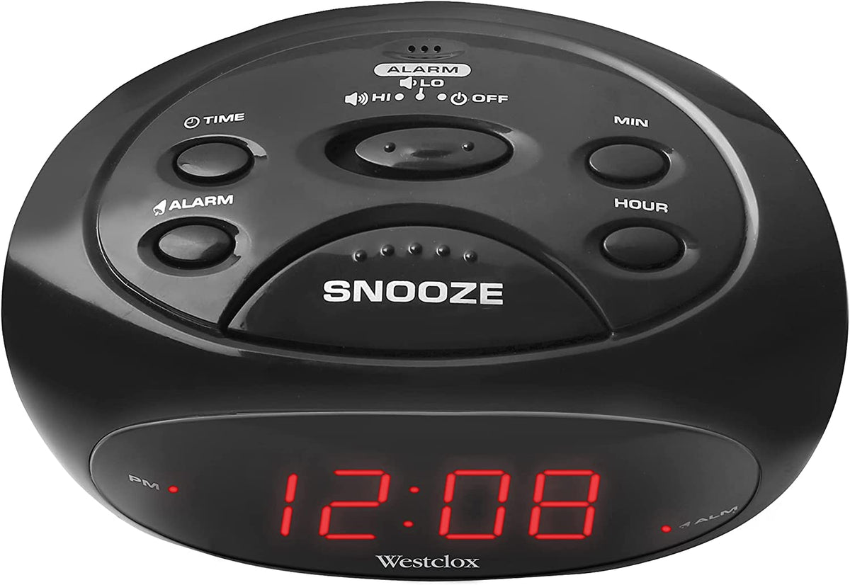 Westclox 0.6" Digital LED display Alarm Clock, Black