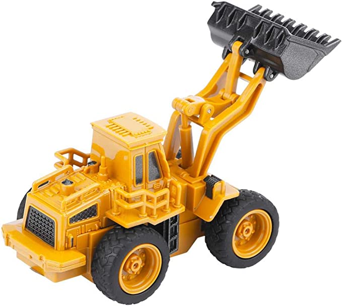 Top Race 4 Channel Mini Remote Control Front Loader Bulldozer 1:64 Scale, Mini Construction Toys Series, TR-013 (1xAA)