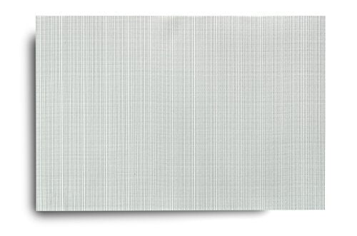 Harman Linnea Rib Vinyl Placemat, Silver - Wipes Clean (13" x 19")