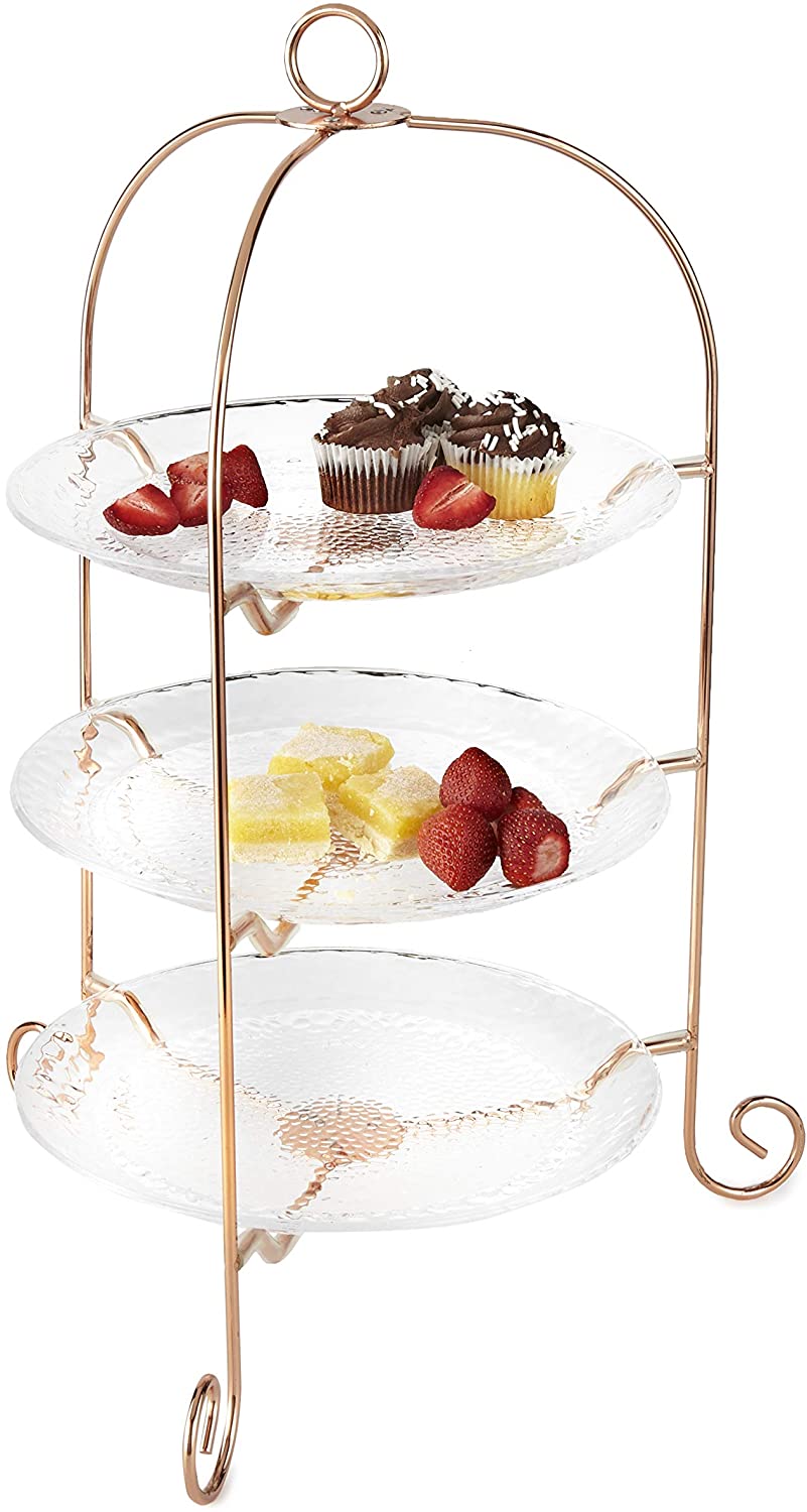 Huang Acrylic 10" Plate Trio with Metal Stand