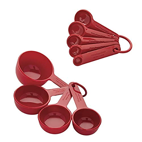 KitchenAid Universal Measuring Cup and Spoon Set, 9-Piece, Red