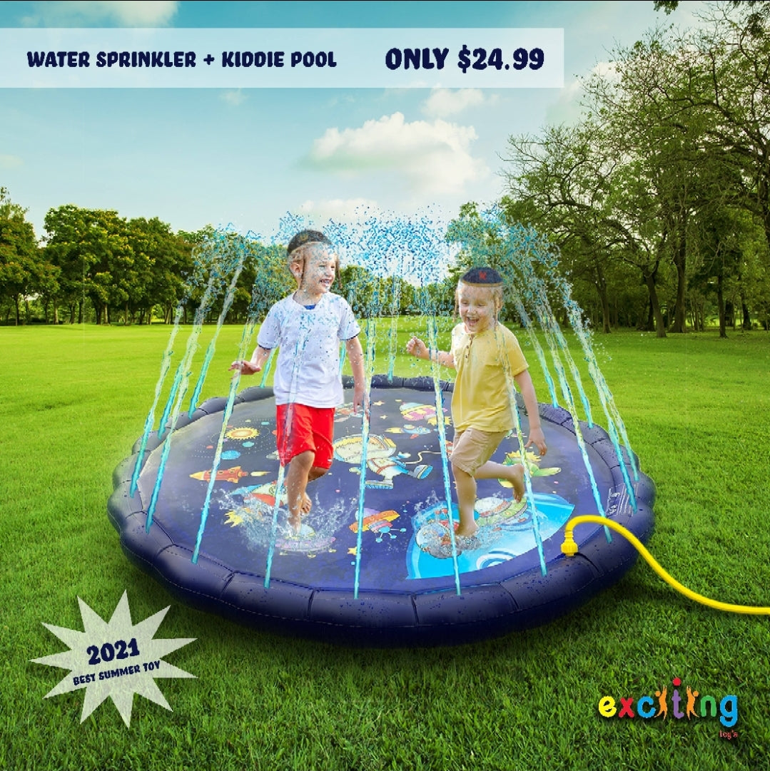 Exciting Toys Ft Water Sprinkler and Kiddie Pool Assorted Colors
