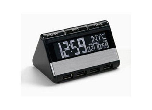 OREGON SCIENTIFIC WORLD TIME ALARM CLOCK WITH USB HUB