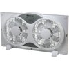 Comfort Zone CZ310R 9" 3-Speed Twin Window Fan - Remote Control, Removable Feet, Accordion expanders, Turbo fan blades, 3 fan functions: intake, exhaust and circulate, Expandable from 23.5" to 37"