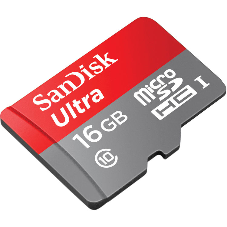 Sandisk - Ultra 16GB Micro SD Memory Card W/Adapter (Class 10)