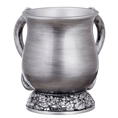 A&M Judaica Polyresin Washing Cup Silver Stones Base