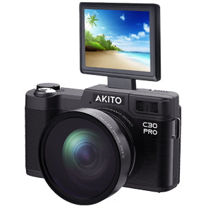 Akito C30 Kosher Digital Camera with Video, Black