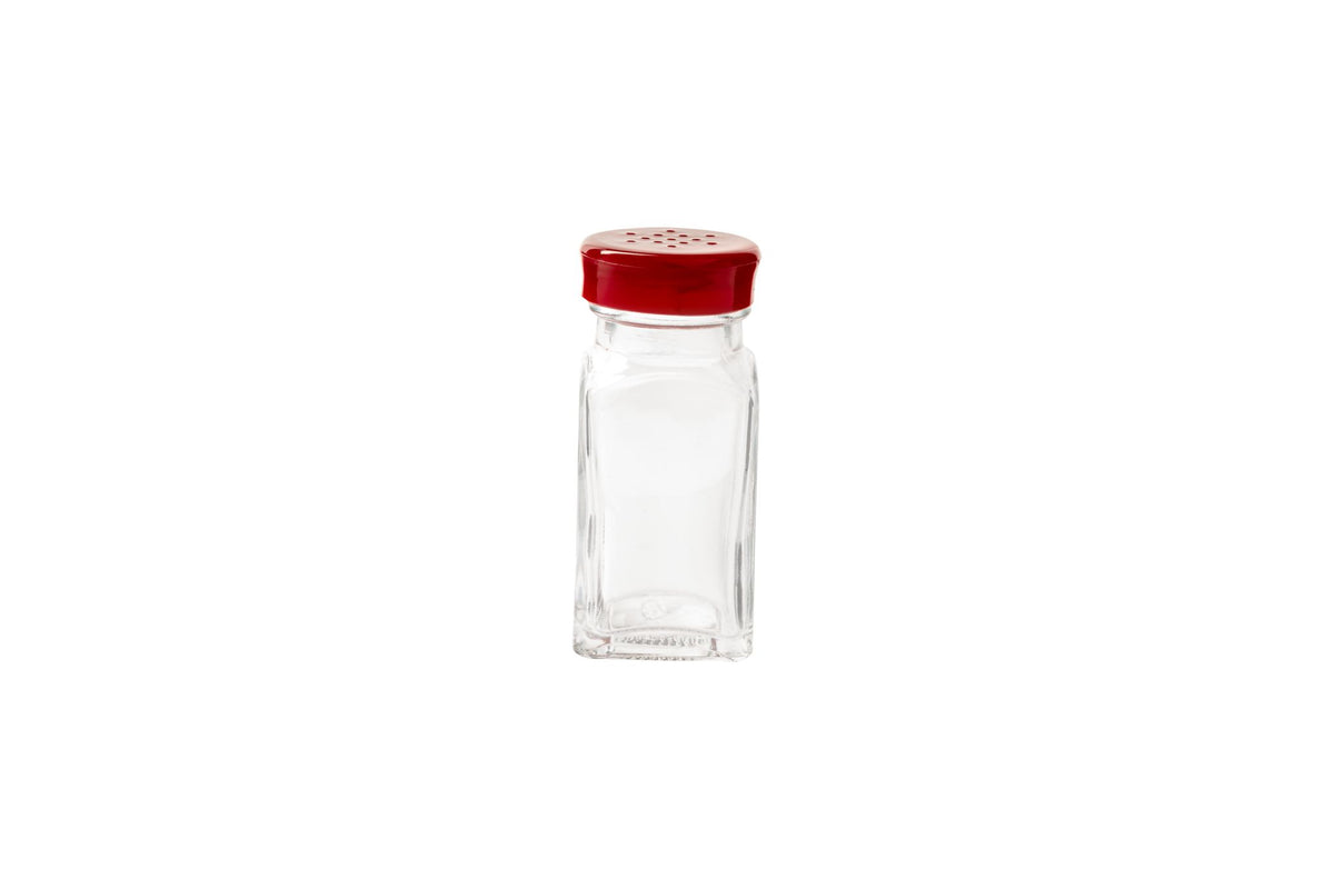 Trudeau - Glass, Wink Salt & Pepper Shaker, Red Top