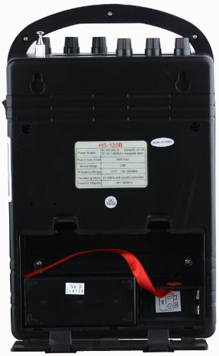 Hisonic HS120B 40W Portable PA System With Microphones AA Batteries (Handheld, Lapel & Headset), Black