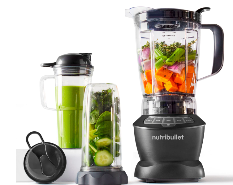 NutriBullet 64 oz. 1200 Watt 5-Speed Blender Combo - Dark Gray