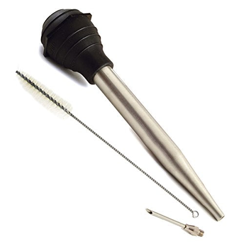 Norpro - Deluxe Stainless Steel Baster with Injector and Cleaning Brush