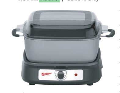 Magic Mill MSC841 Deluxe 8Qt Slow Cooker Crock Pot with Flat Glass Cover, Cool Touch Handles, 7 Settings CROCKPOT