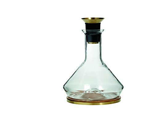 RBT Glass Wine Decanter With Wood Coaster and Micro-Perforated Aerator