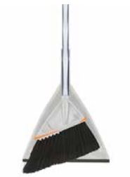 Superio White Angle Broom with Clip-on Dustpan