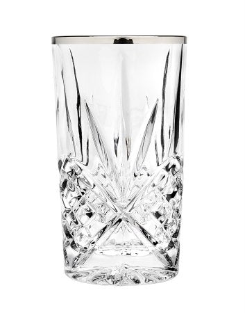 Dublin Crystal Highball Glasses, Set of 4 (Platinum)