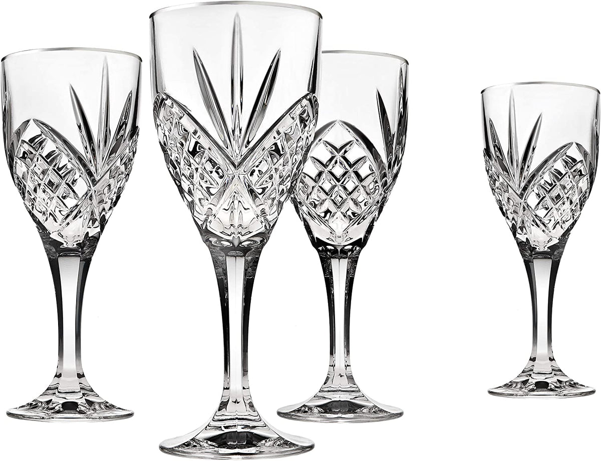 Dublin Crystal Goblet Glassware, Set of 4 (Silver)