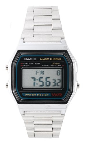 Casio A158W-1 Men's Classic Stainless Steel Water Resistant Digital Watch