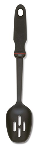 Norpro 1700 Grip-Ez Slotted Spoon Soft Rubber Handle, Black