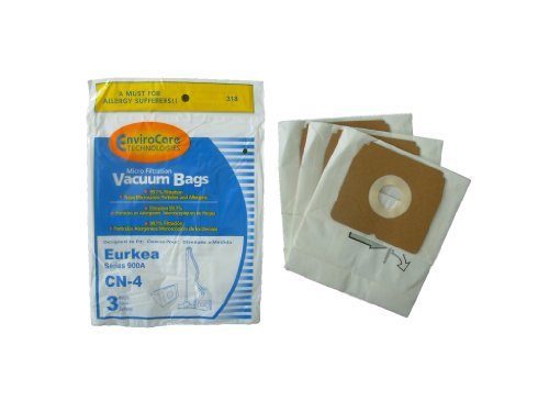 Envirocare Style CN-4 Vacuum Bags for Eureka, 3 Pack VACBAG TYPECN4