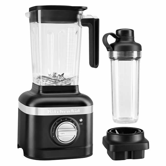 KitchenAid K400 Blender with Personal Blender Jar, 56oz, 16oz Personal, 5 Speed, 1200W, Pulse, Black